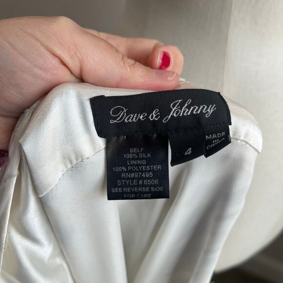 Dave & Johnny Silk One Shoulder Beaded Formal Evening Maxi Gown Y2K 4 - Picture 4 of 9